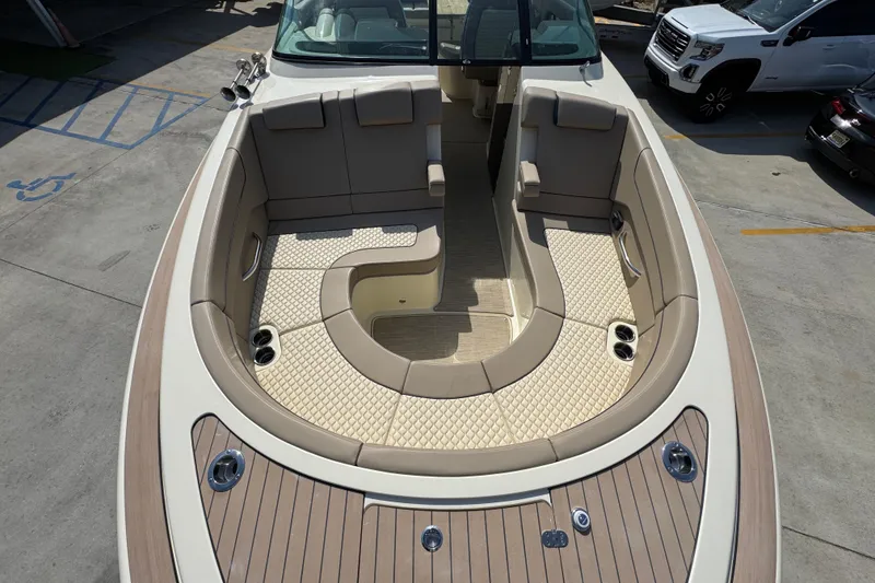 Slide: The Image of 2026 Chris-Craft Launch 35 GT boat interior with luxurious seating and elegant design. - 21