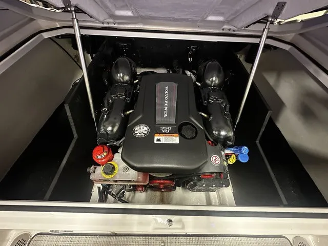 Slide: The Image of The engine compartment of a 2026 Regal LS6 features a Volvo Penta engine. - 8