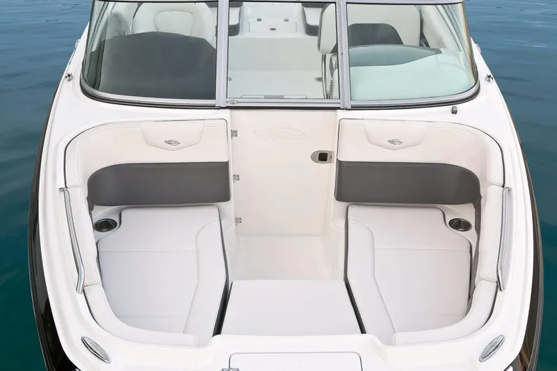Slide: The Image of Manufacturer Provided Image: 2016 Chaparral 210 Suncoast boat interior with white and gray seating. - 36