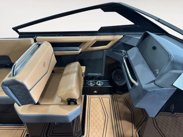 Slide: The Image of Interior of 2026 Cobalt R4 Surf with luxurious seating. - 12