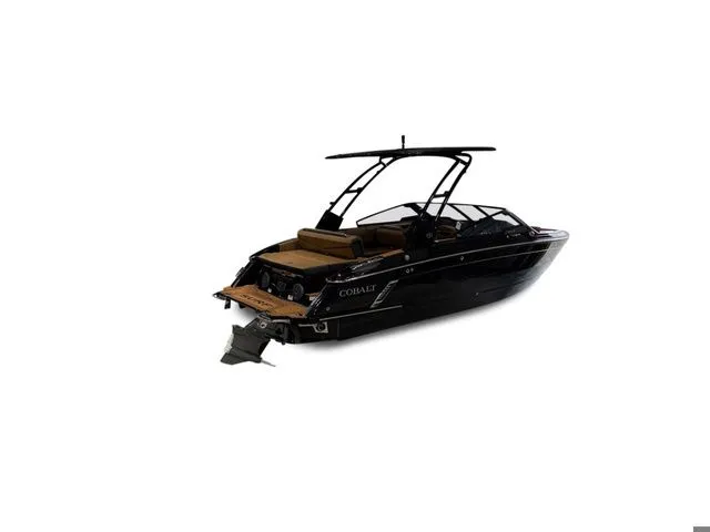 Slide: The Image of 2026 Cobalt R4 Surf boat, sleek design, black finish. - 5
