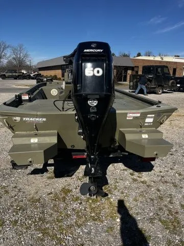 Slide: The Image of 2021 Tracker 1860 MVX boat with Mercury 60 HP engine. - 14