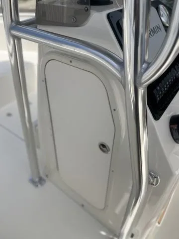 Slide: The Image of Close-up of the helm console on a 2026 Bulls Bay 230CC boat. - 22