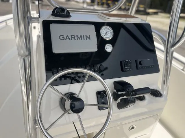 Slide: The Image of 2026 Bulls Bay 230CC helm with Garmin navigation system. - 24