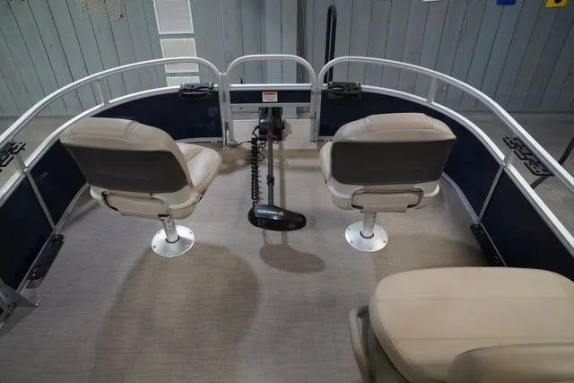 Slide: The Image of Interior view of 2020 Sun Tracker Bass Buggy® 16 XL pontoon boat. - 11