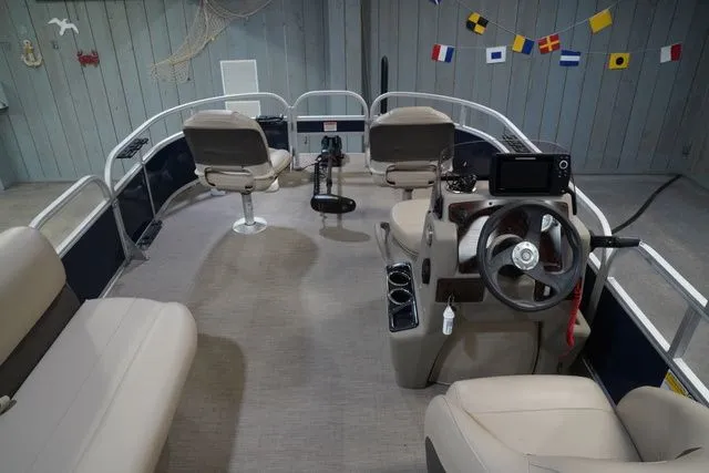 Slide: The Image of Interior view of 2020 Sun Tracker Bass Buggy® 16 XL pontoon boat. - 19