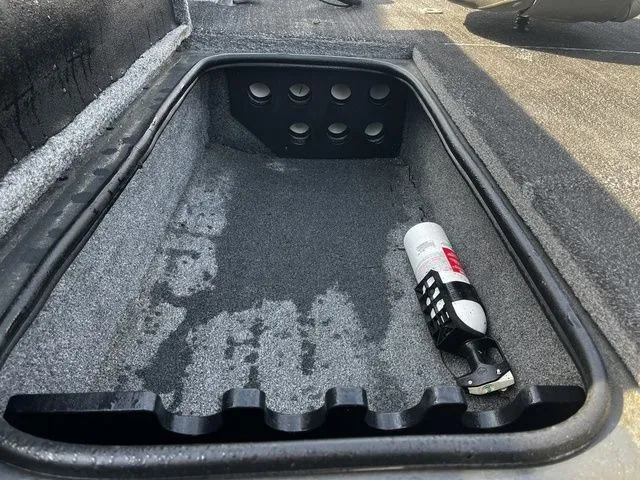 Slide: The Image of Interior of a 2021 Ranger RT188P boat with fire extinguisher. - 12