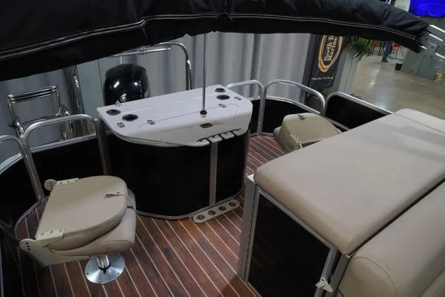 Slide: The Image of Interior of a 2015 South Bay 424FCR pontoon boat. - 19