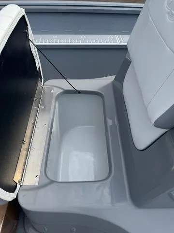 Slide: The Image of 2026 G3 Bay 17 boat seat with storage compartment. - 11