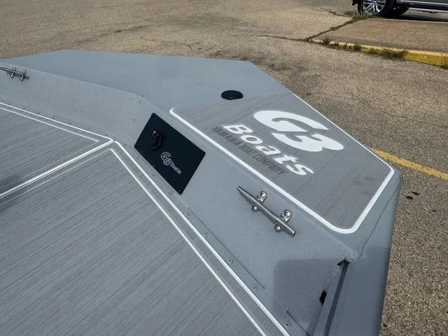 Slide: The Image of G3 Bay 17 boat 2026, gray surface, dockside view. - 13