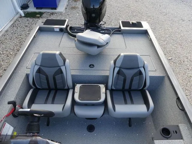Slide: The Image of Interior of 2026 G3 Sportsman 1810 PFX with gray seats. - 15