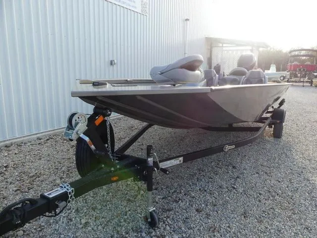 Slide: The Image of 2026 G3 Sportsman 1810 PFX boat on trailer, side view. - 9