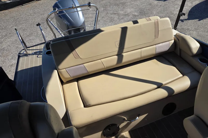 Slide: The Image of Beige seating area on 2020 Godfrey AquaPatio 235 C pontoon boat. - 13