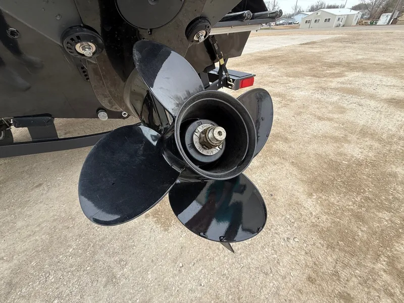 Slide: The Image of Propeller of 2023 Tracker Pro Guide V-175WT on dry ground. - 6