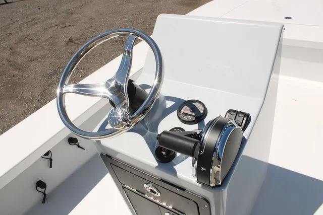 Slide: The Image of 2024 East Cape Vantage boat steering console. - 10