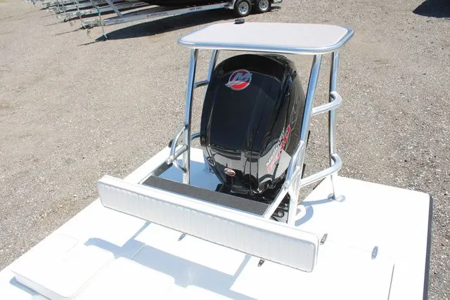 Slide: The Image of 2024 East Cape Vantage boat with outboard motor. - 16