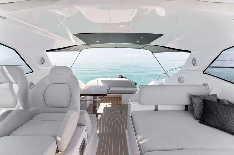 Slide: The Image of Luxurious interior of 2021 Azimut Atlantis 45 yacht with ocean view. - 19