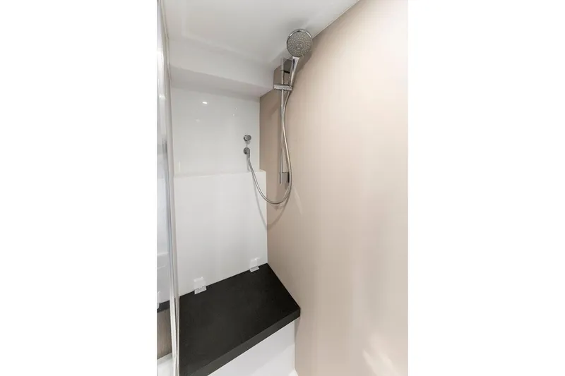 Slide: The Image of Shower area in 2021 Azimut Atlantis 45 yacht, featuring modern fixtures and sleek design. - 33