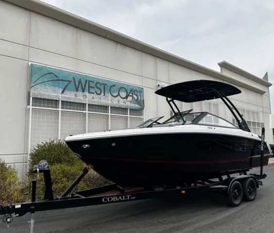 The Image of Cobalt R4 2025 boat on trailer at West Coast Boat Center. - 1