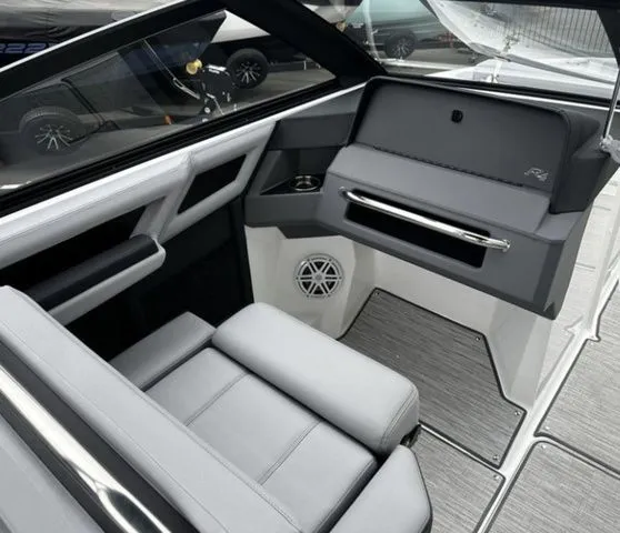 Slide: The Image of Interior of 2025 Cobalt R4 with gray leather seating. - 7