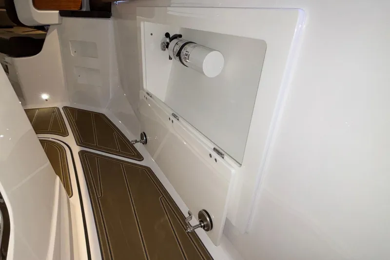 Slide: The Image of Interior view of 2026 Monterey Elite 30 OB boat, featuring sleek design and modern fittings. - 37