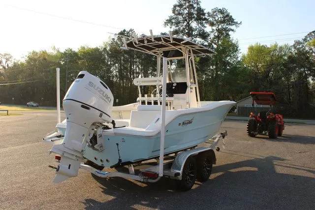 Slide: The Image of 2026 Bulls Bay Boats 200 CC parked outdoors on a trailer. - 5