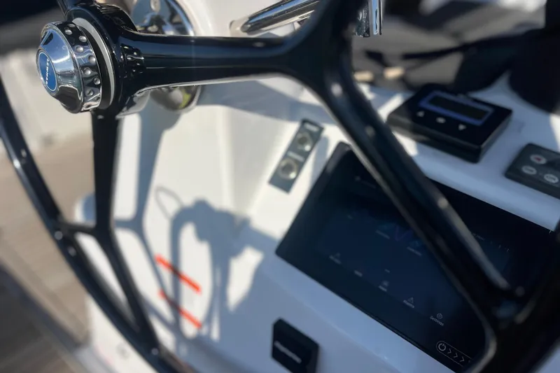 Slide: The Image of Close-up of Jeanneau Sun Odyssey 380 steering wheel and control panel, 2023 model. - 39