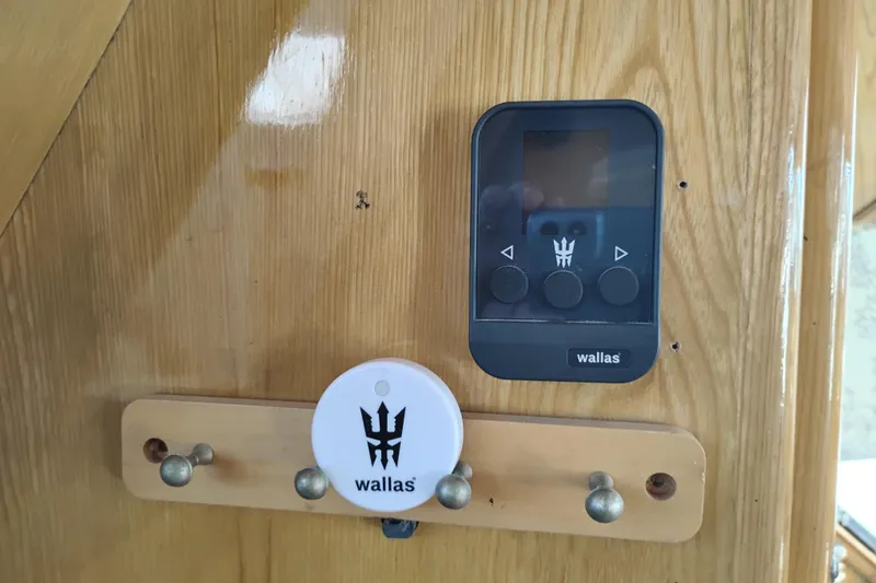 Slide: The Image of Wallas control panel on 1988 PT 52 AFT Cabin Motor Yacht wooden interior. - 54