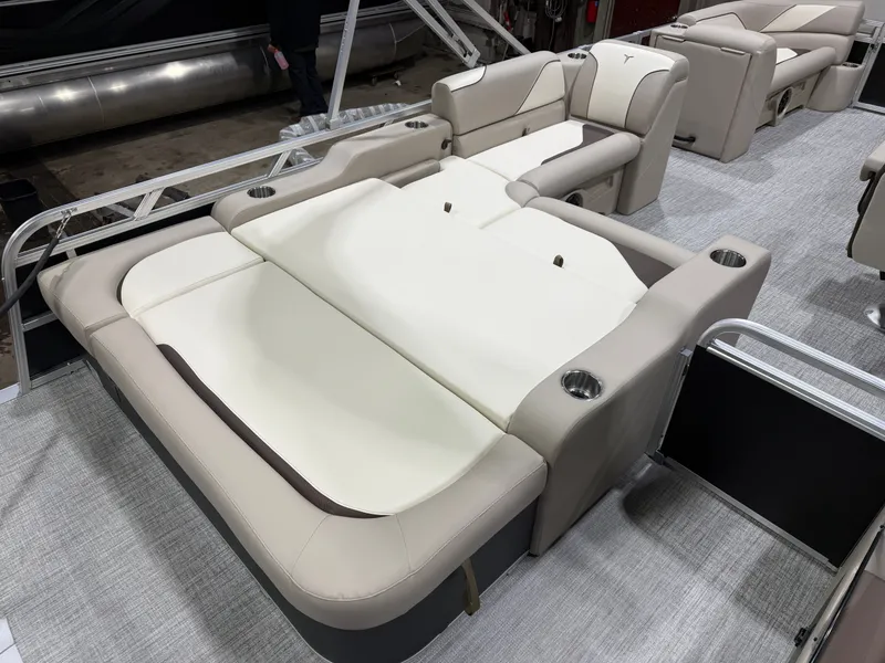 Slide: The Image of 2025 Tahoe Sport VRB 2385 interior with luxurious seating. - 19