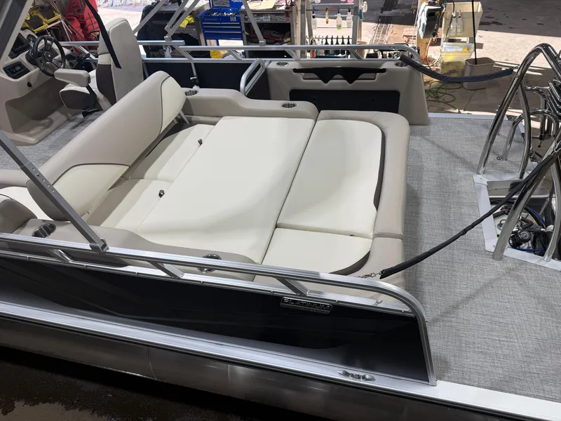 Slide: The Image of 2025 Tahoe Sport VRB 2385 Swingback interior view, luxurious seating. - 4