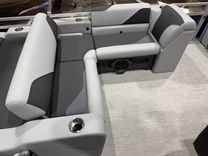 Slide: The Image of Interior of 2025 Tahoe Sport VRB 2385 Swingback with gray upholstery. - 18