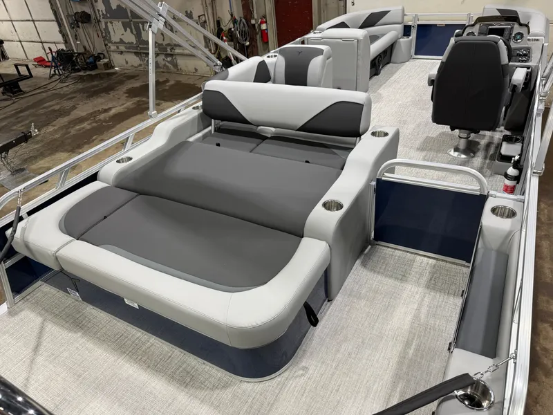 Slide: The Image of 2025 Tahoe Sport VRB 2385 interior with luxurious seating. - 23