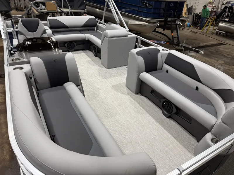 Slide: The Image of Interior of 2025 Tahoe Sport VRB 2385 Swingback pontoon boat. - 35