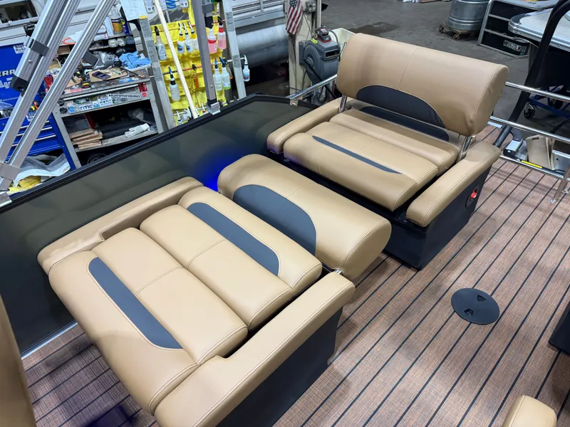 Slide: The Image of Luxurious seating in Bentley Pontoons Legacy 220 QSB 2026. - 16