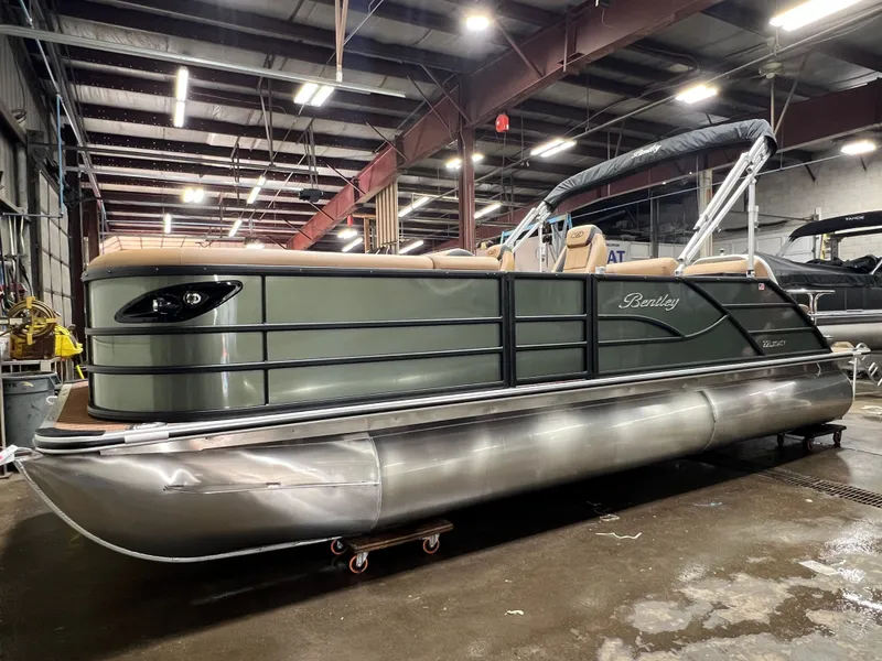 Slide: The Image of 2026 Bentley Pontoons Legacy 220 QSB displayed indoors. - 41
