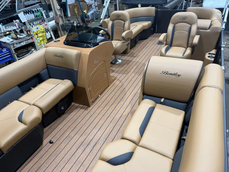 Slide: The Image of Interior of the 2026 Bentley Pontoons Legacy 220 Navigator. - 27