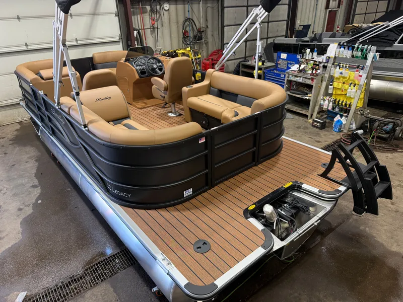 Slide: The Image of 2026 Bentley Pontoons Legacy 220 Navigator in workshop. - 38