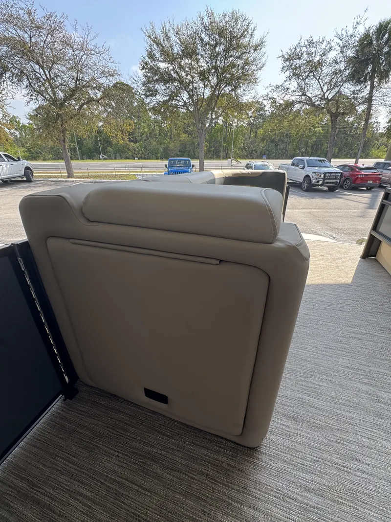 Slide: The Image of 2026 Godfrey SW 2286 Fish Stern seat on carpeted floor. - 18