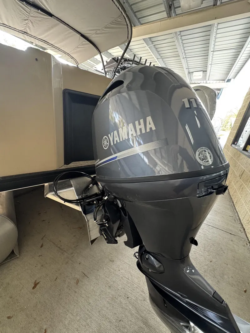 Slide: The Image of Yamaha outboard motor on Godfrey SW 2286 Fish Stern boat, year 2026. - 4