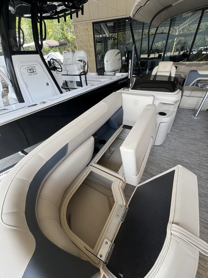 Slide: The Image of Interior of 2026 Godfrey SW 2286 Fish Stern with storage compartments. - 43