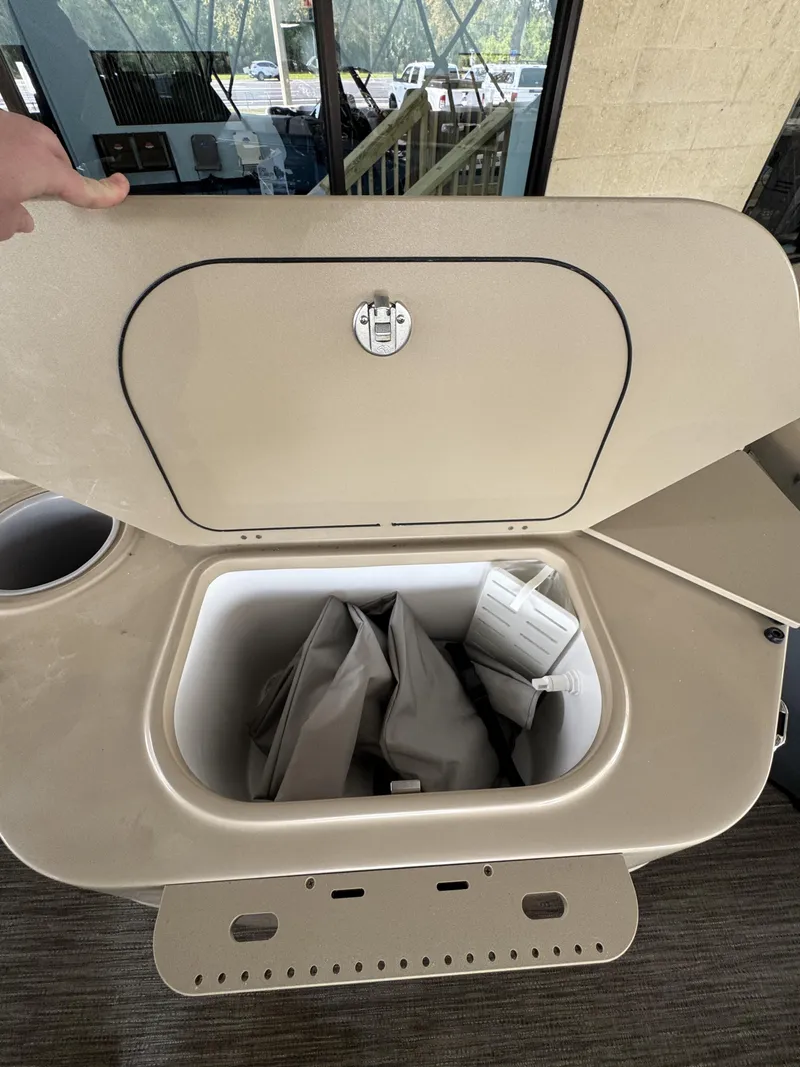 Slide: The Image of Interior view of Godfrey SW 2286 Fish Stern 2026 storage compartment. - 8