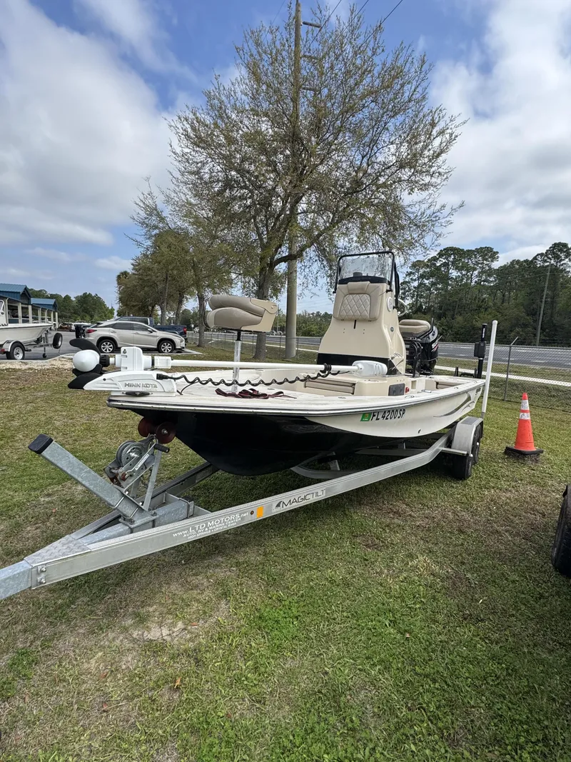 Slide: The Image of 2020 Blue Wave 2200 PureBay boat on trailer outdoors. - 38