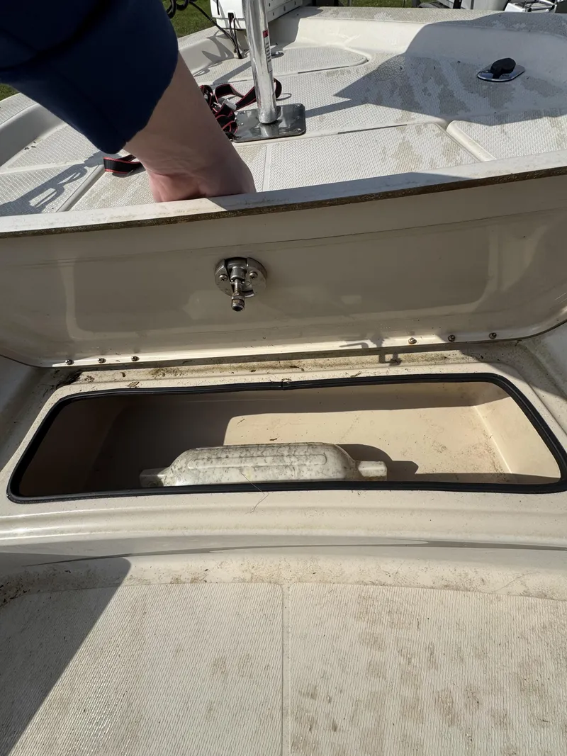 Slide: The Image of Open storage compartment on a 2020 Blue Wave 2200 PureBay boat. - 44