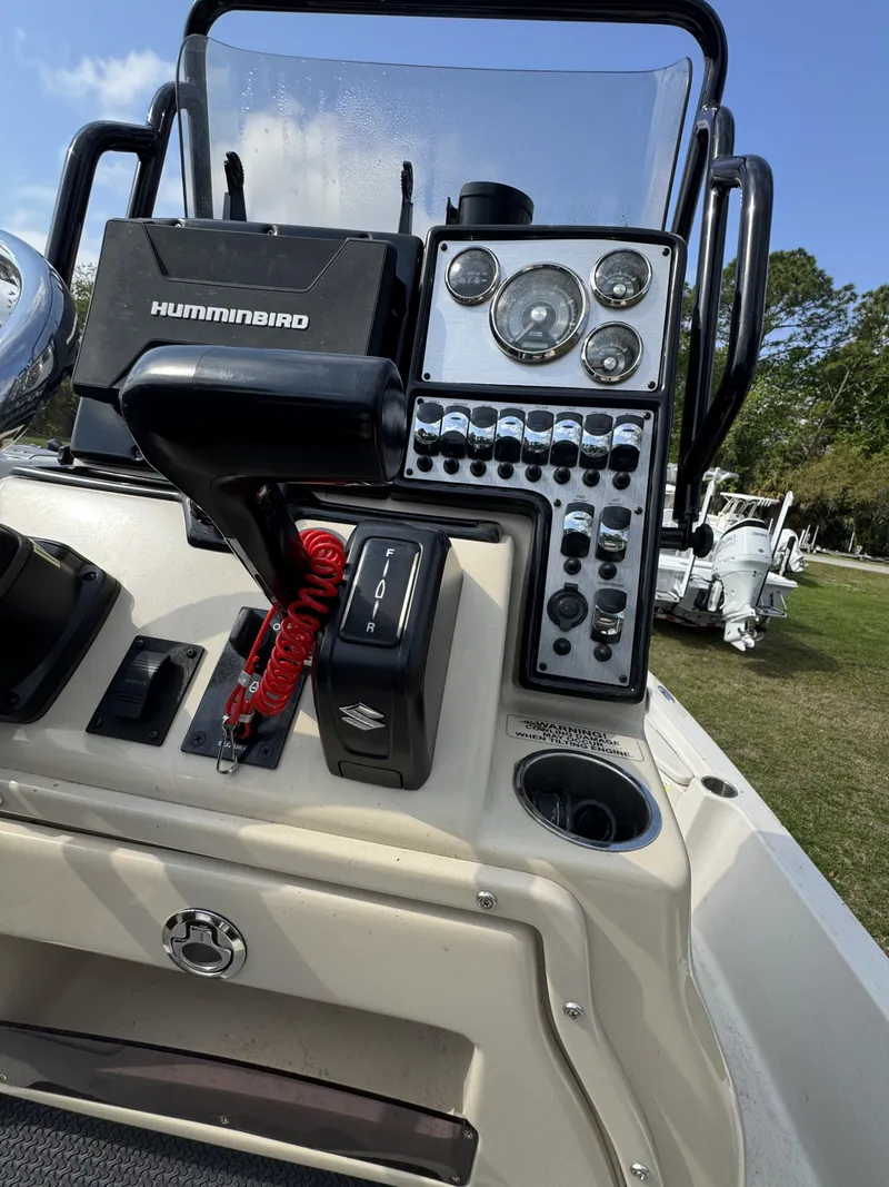 Slide: The Image of Dashboard of a 2020 Blue Wave 2200 PureBay boat. - 48