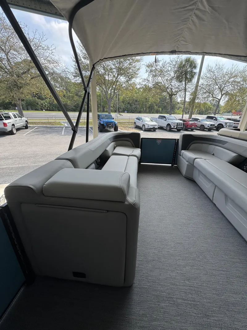 Slide: The Image of Interior of 2026 Godfrey SW 2286 Cruise Special Edition with gray seating. - 38