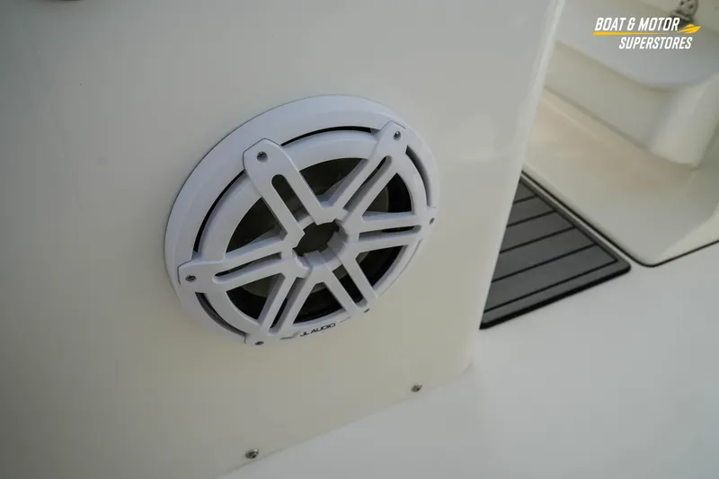 Slide: The Image of Speaker on 2026 Key West 291 FS boat, featuring JL Audio marine sound system. - 21
