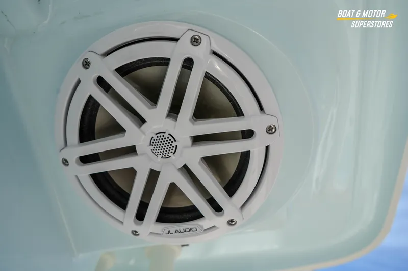 Slide: The Image of Marine speaker on 2026 Key West 291 FS boat, featuring JL Audio design. - 41