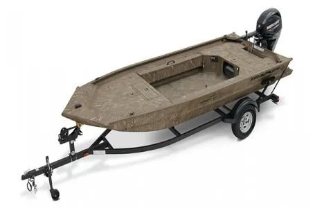The Image of 2026 Tracker Grizzly 1654 T Sportsman boat on trailer. - 1