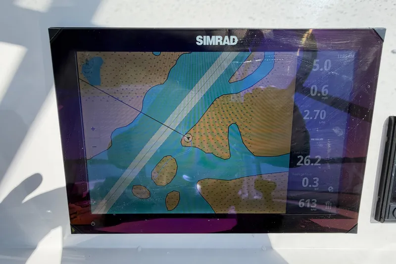 Slide: The Image of Simrad navigation display on 2024 Sea Pro 240 Dual Console boat. - 32