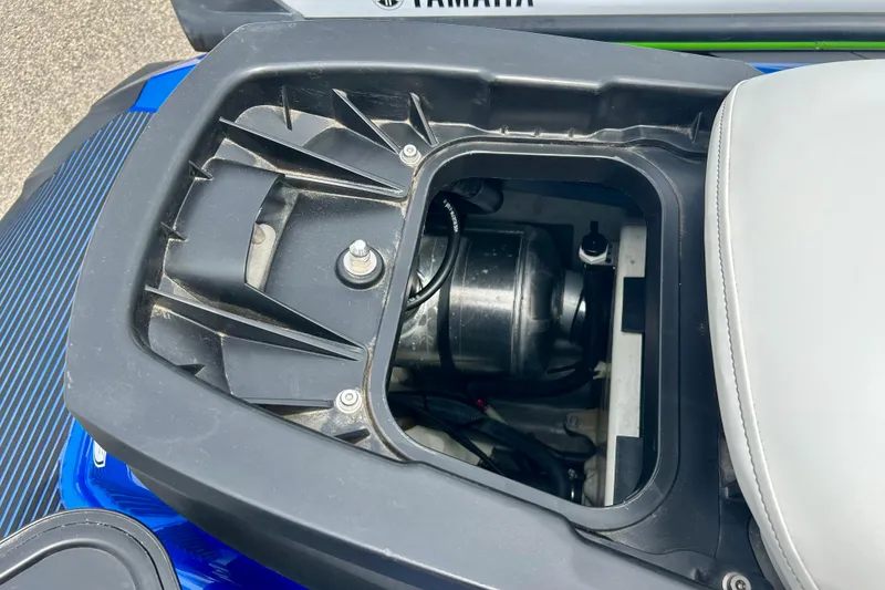 Slide: The Image of Open engine compartment of a 2016 Yamaha WaveRunner FZS, showcasing internal components. - 11